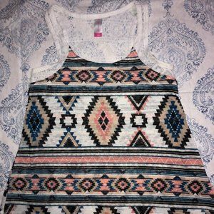 Aztec Lace Tank Top